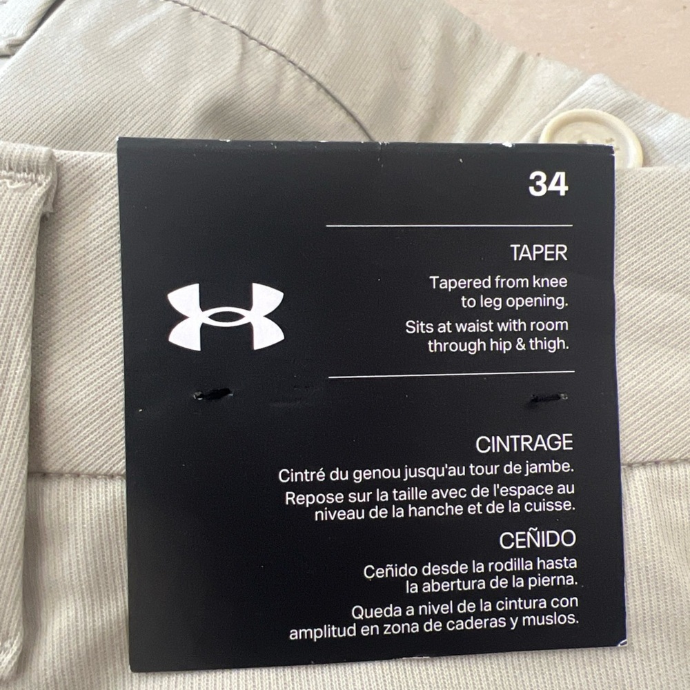 Under Armour Mens Tech Golf Shorts Size 32 Tan New With Tags - Picture 2 of 4